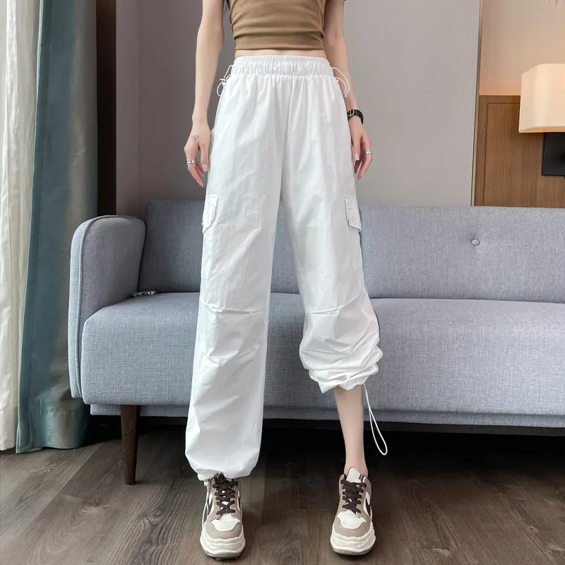 HTHK Casual Pants Women's White/Black/Pink/Khaki-3