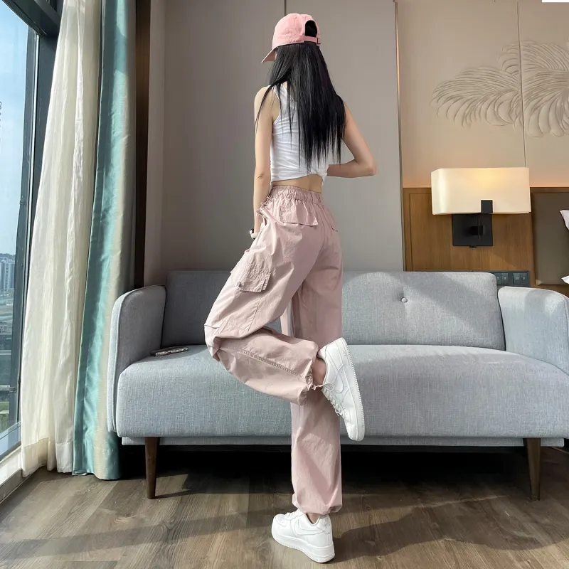 HTHK Casual Pants Women's White/Black/Pink/Khaki-14