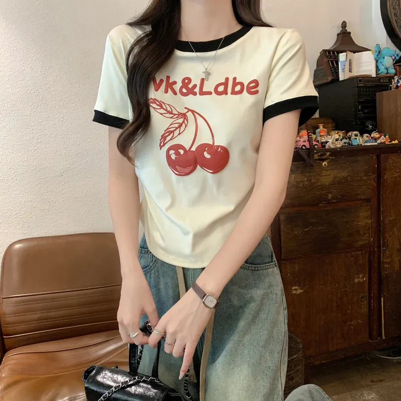 HTHK T Shirts Women's Apricot-4