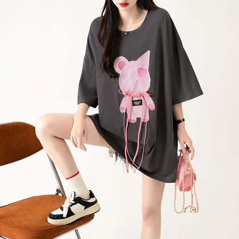 HTHK Drop Shoulder Sleeve T Shirt Women's-14