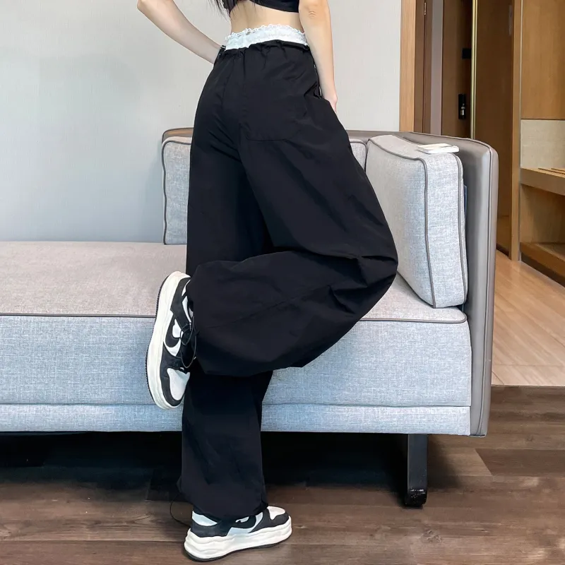 HTHK Casual Pants Women's Navy Blue/Yellow/Pink/Black-57
