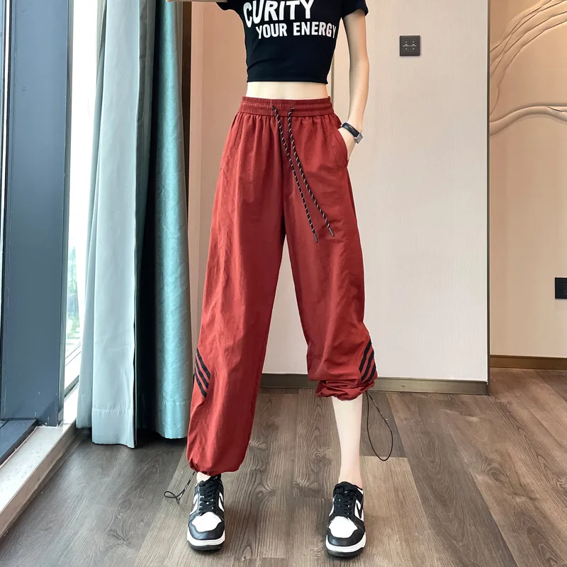 HTHK Casual Pants Women's Black/Ecru/Red-40