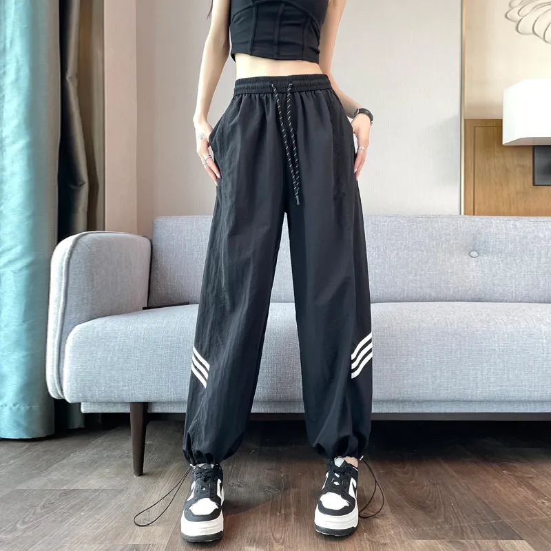 HTHK Casual Pants Women's Black/Ecru/Red-11
