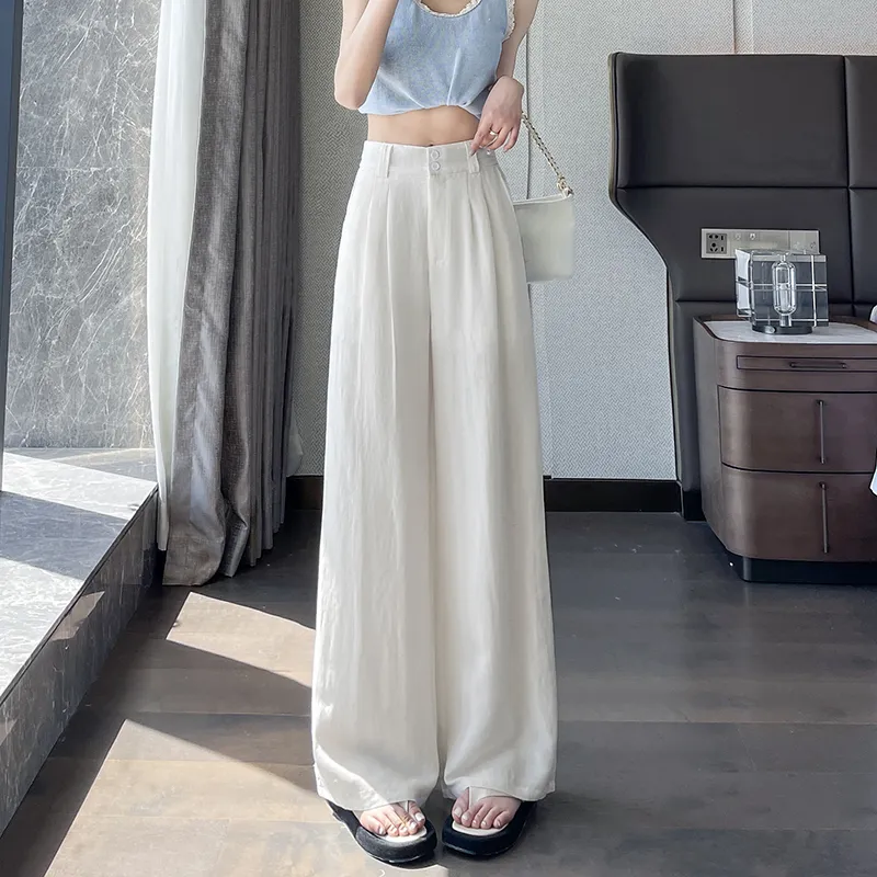 HTHK Casual Pants Women's White/Khaki/Navy Blue-14