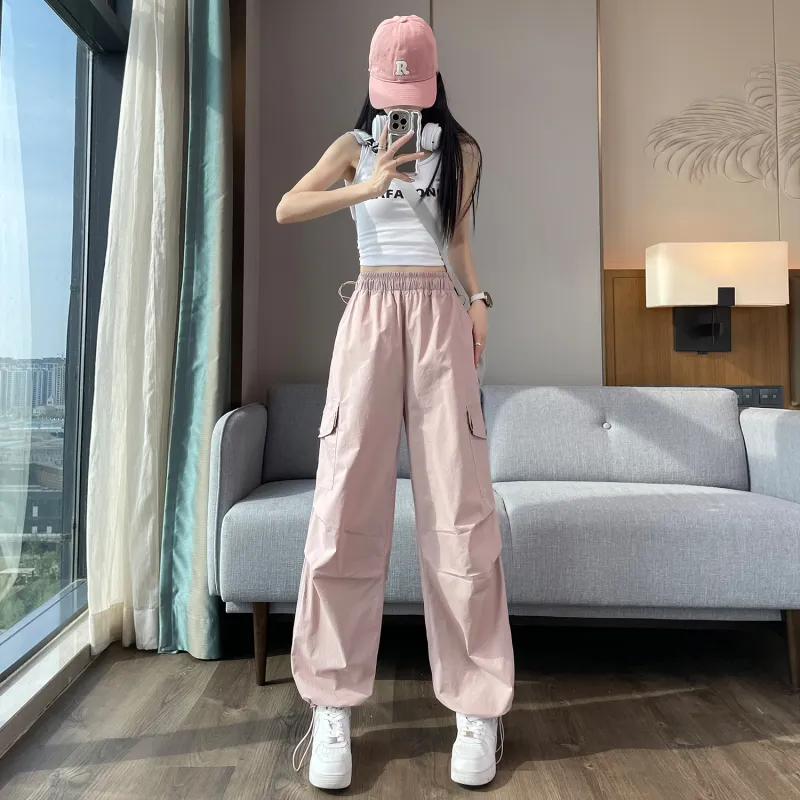 HTHK Casual Pants Women's White/Black/Pink/Khaki-13