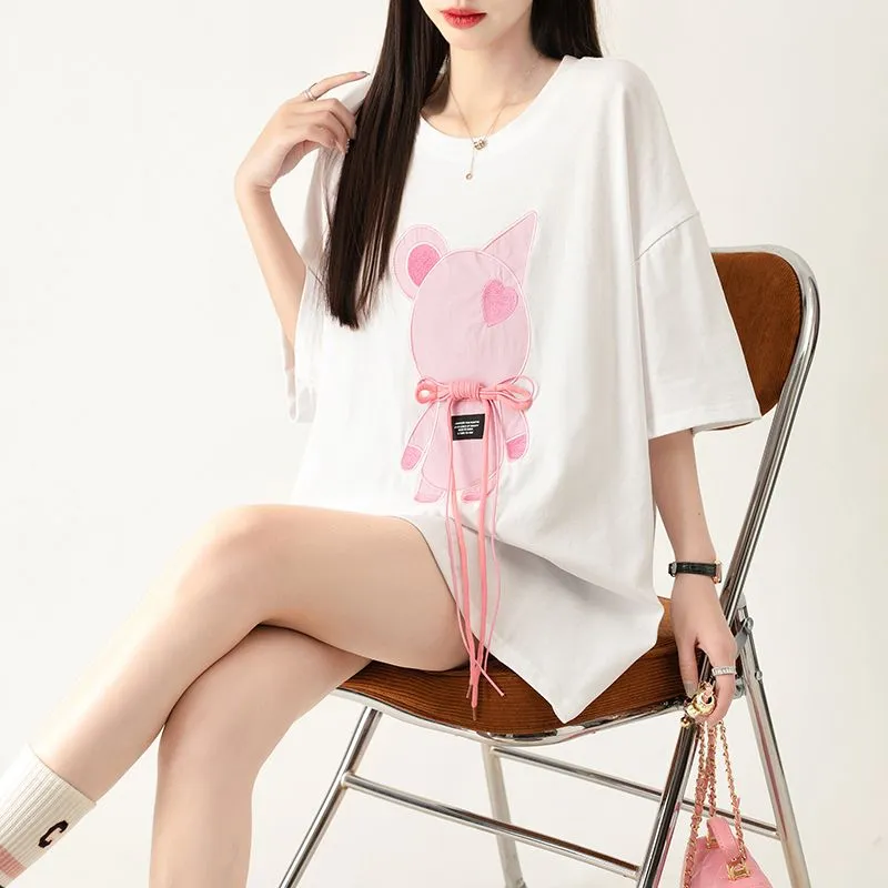 HTHK Drop Shoulder Sleeve T Shirt Women's-9