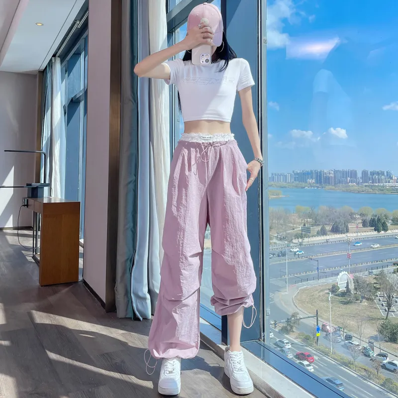 HTHK Casual Pants Women's Navy Blue/Yellow/Pink/Black-54
