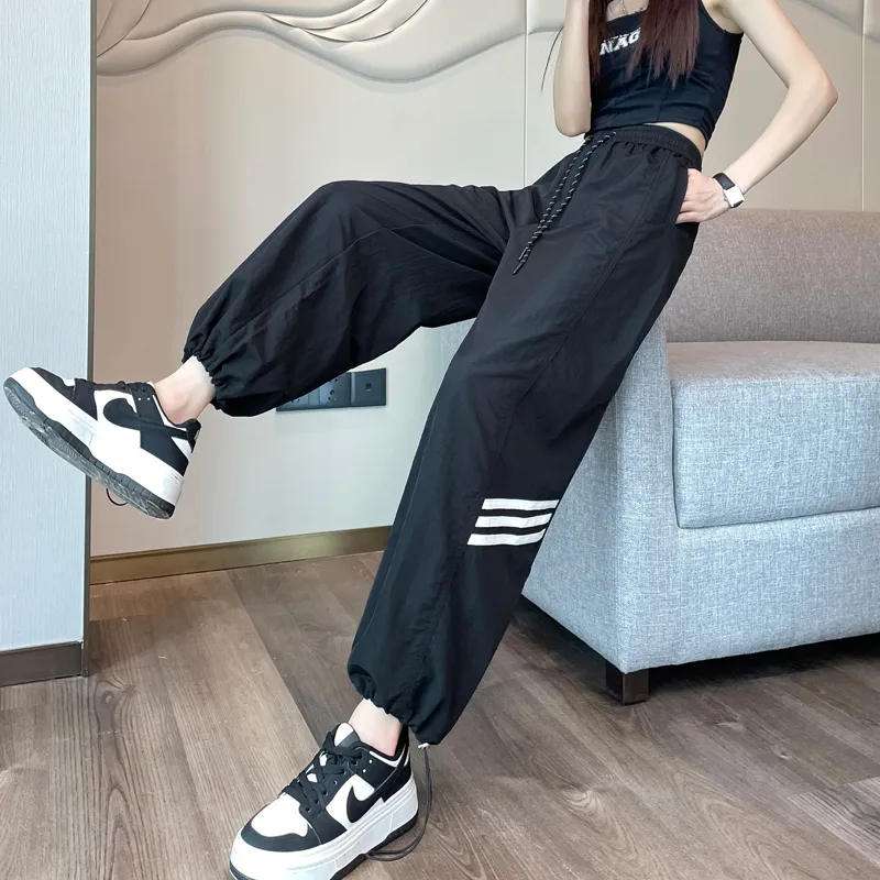HTHK Casual Pants Women's Black/Ecru/Red-17