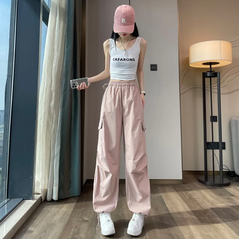 HTHK Casual Pants Women's White/Black/Pink/Khaki-15