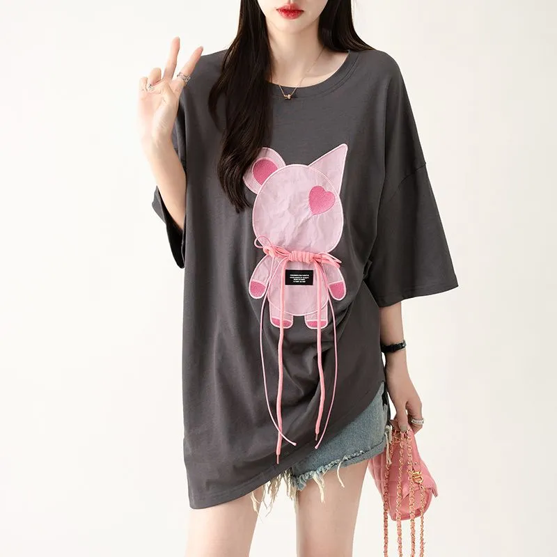 HTHK Drop Shoulder Sleeve T Shirt Women's-13