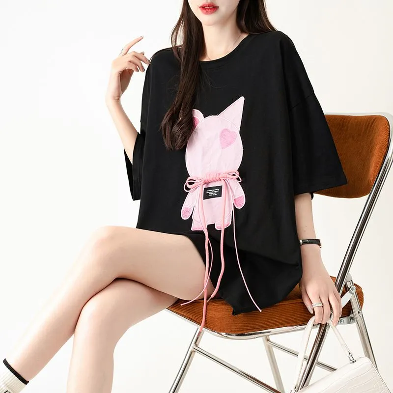 HTHK Drop Shoulder Sleeve T Shirt Women's-3