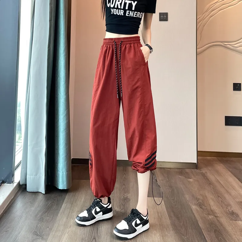 HTHK Casual Pants Women's Black/Ecru/Red-53