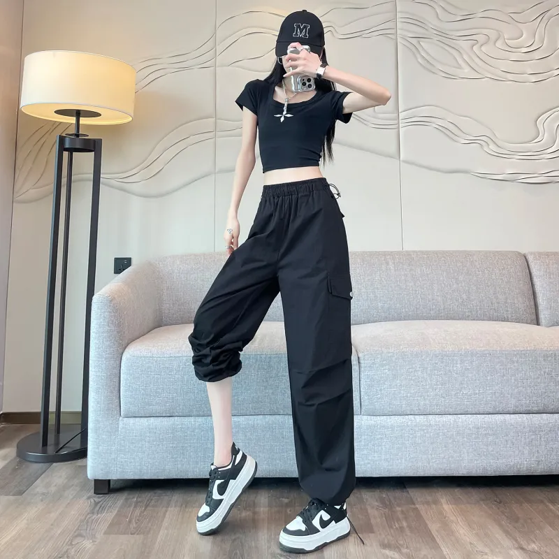 HTHK Casual Pants Women's White/Black/Pink/Khaki-8