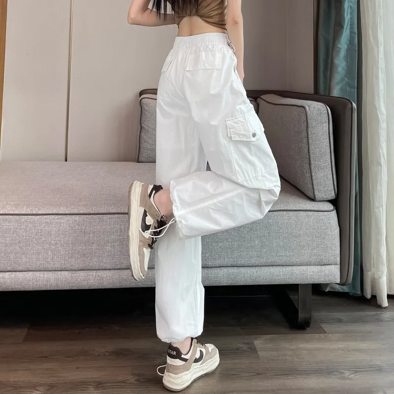 HTHK Casual Pants Women's White/Black/Pink/Khaki-4