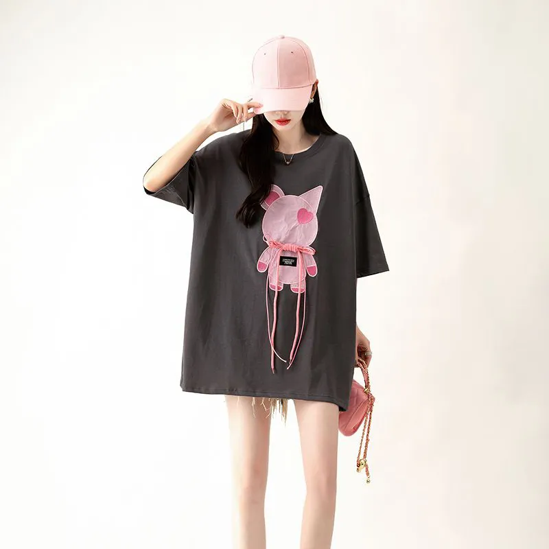 HTHK Drop Shoulder Sleeve T Shirt Women's-11
