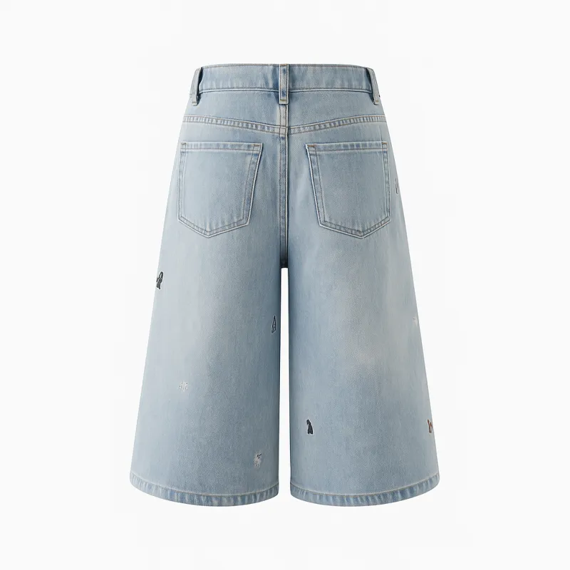 CHANT'2nd Denim Shorts Unisex-1