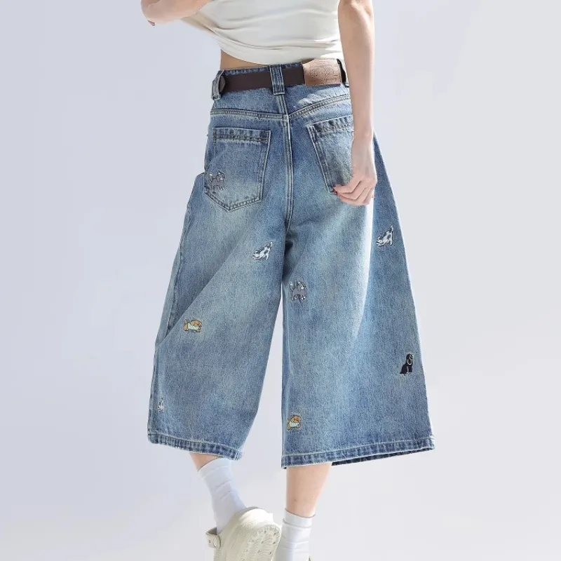 CHANT'2nd Denim Shorts Unisex-5
