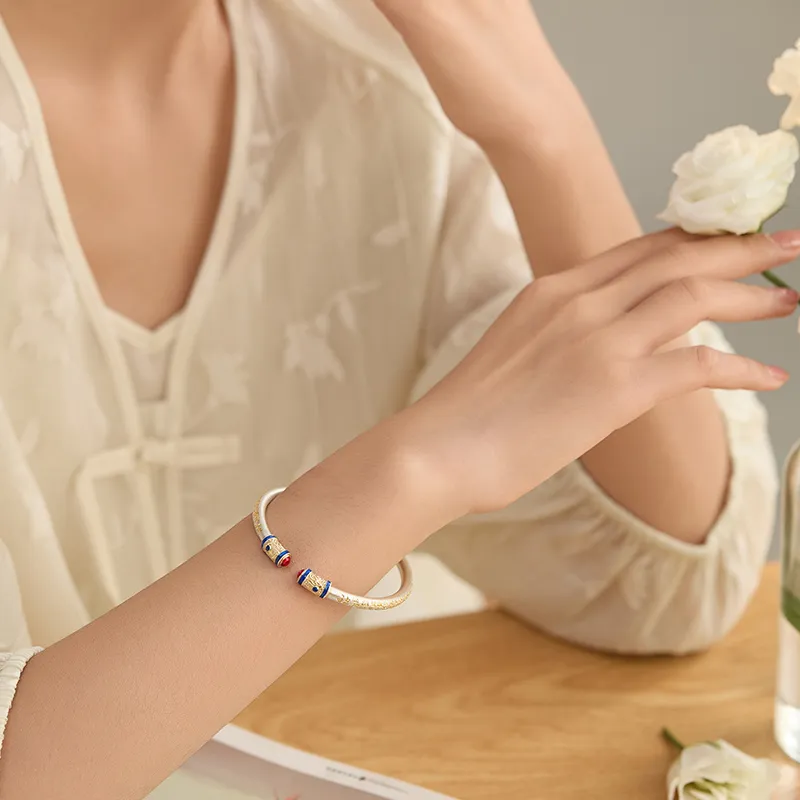LAOMIAO S 999 Fine Silver Sterling Silver Bracelets Women's-2