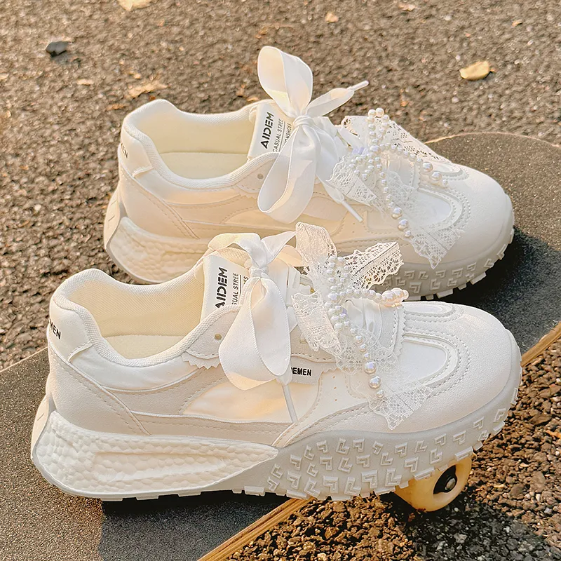 Shen Linsen Anti Slip Wear Resistant Low Top Casual Shoes Women's Beige-4