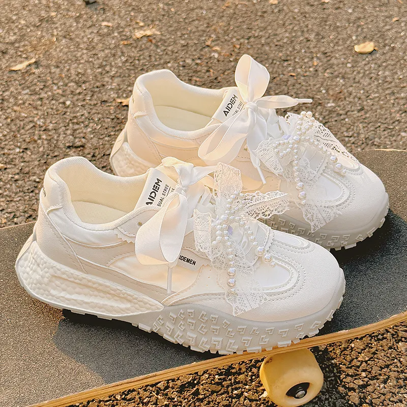 Shen Linsen Anti Slip Wear Resistant Low Top Casual Shoes Women's Beige-6