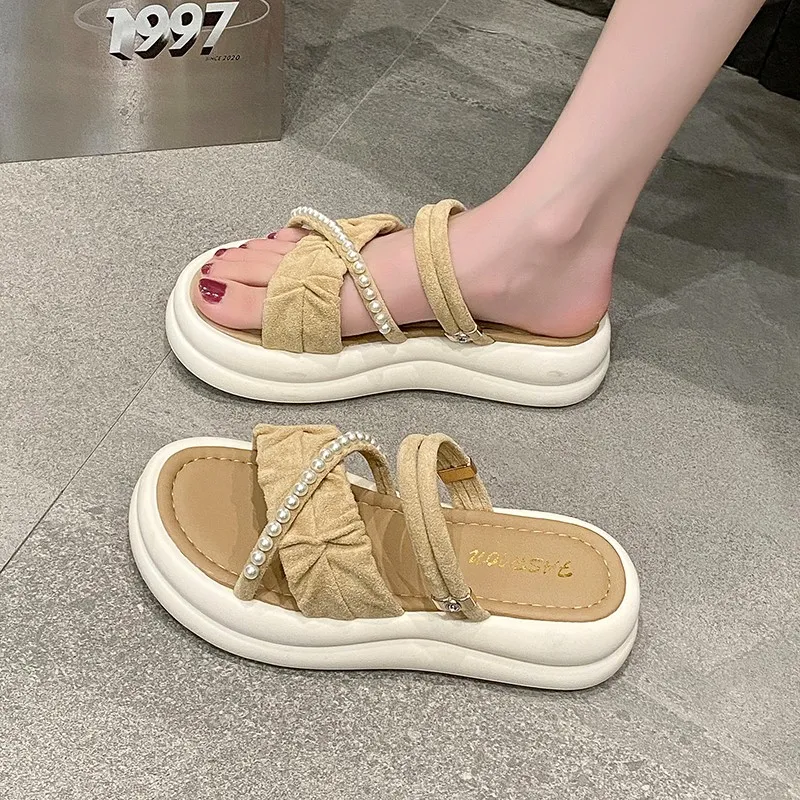 PARK DANCE Rubber Sole Abrasion Resistant Slide Slippers Women's-6