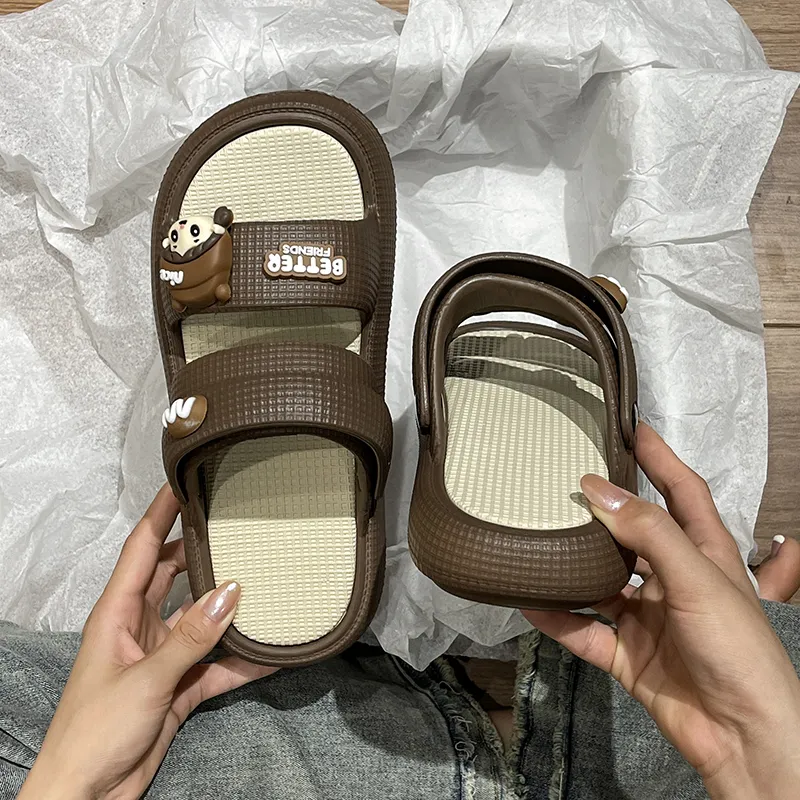 PARK DANCE Rubber Sole Quiet Slide Slippers Women's-10