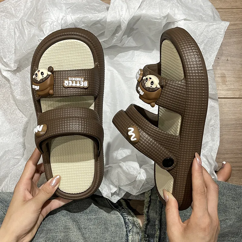 PARK DANCE Rubber Sole Quiet Slide Slippers Women's-9