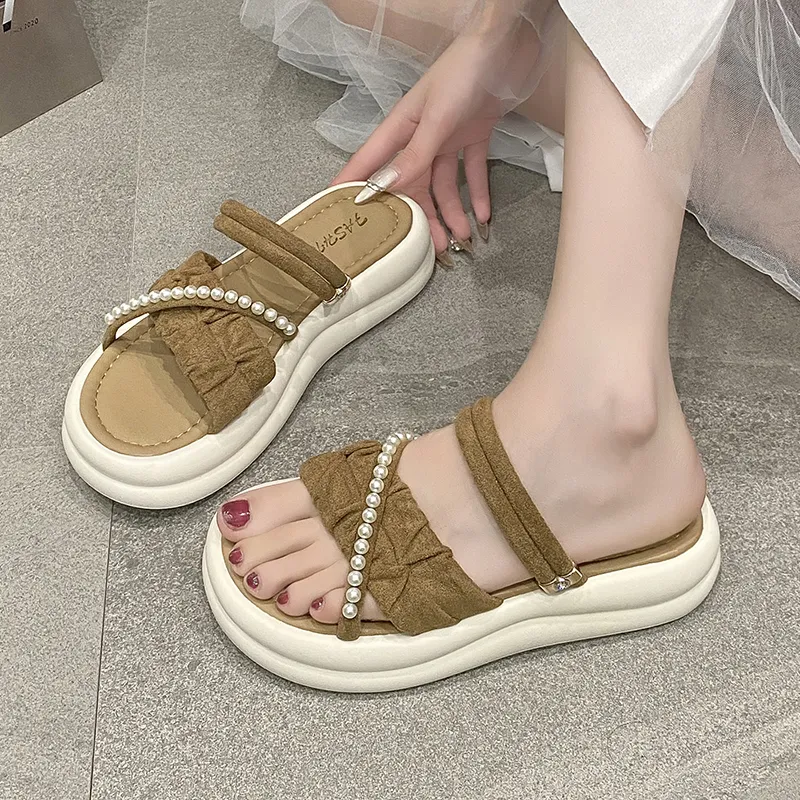 PARK DANCE Rubber Sole Abrasion Resistant Slide Slippers Women's-2