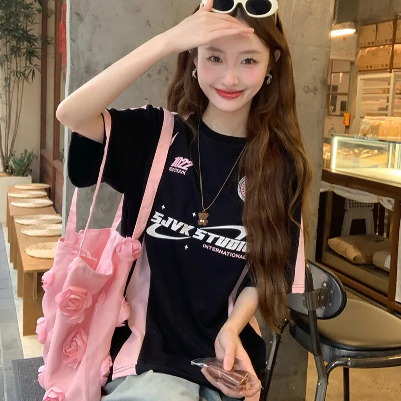 QIAOMONVHAI T Shirts Women's Black-5