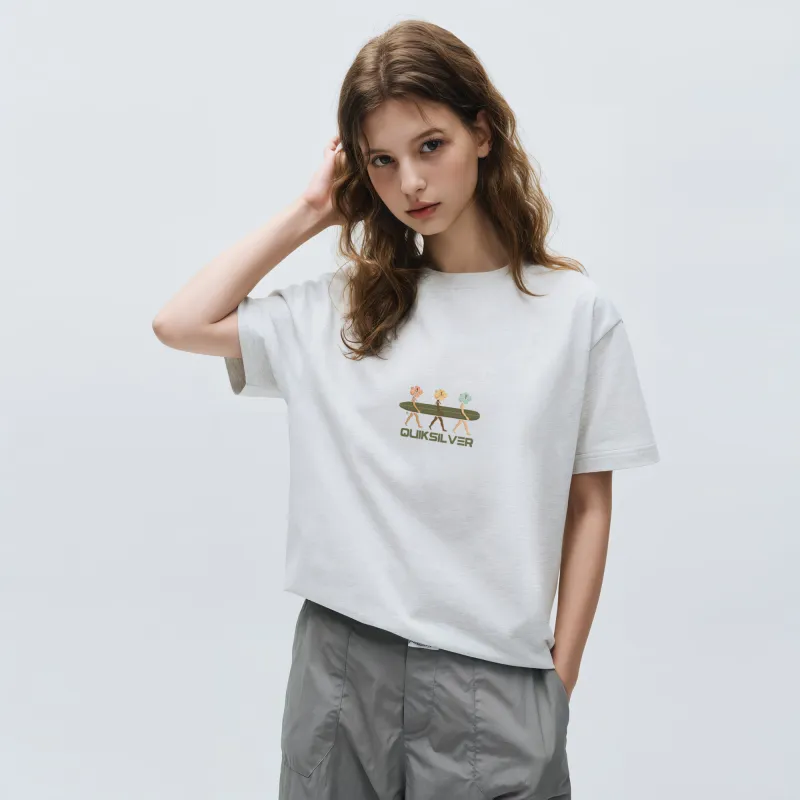 Quiksilver T Shirt Unisex Black White Gray-10
