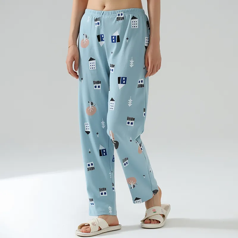 FENTENGCARE Pajama Pants Women's Light Blue-1
