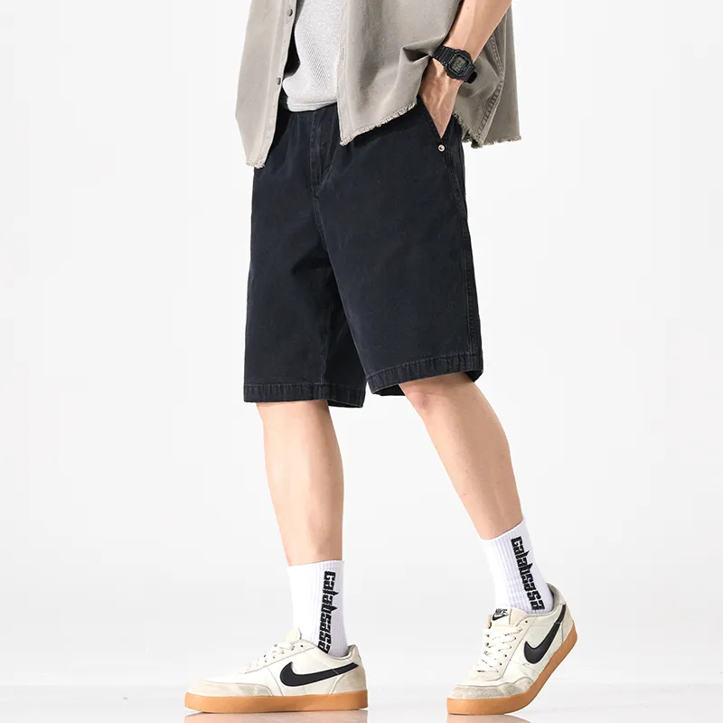Izzue Denim Shorts Unisex Black-5