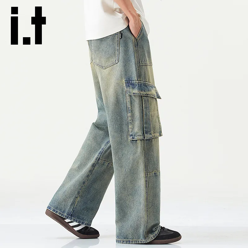Izzue Cargo Pants Unisex Vintage Blue[Washed Distressed]-7