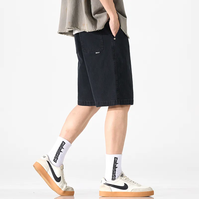 Izzue Denim Shorts Unisex Black-3