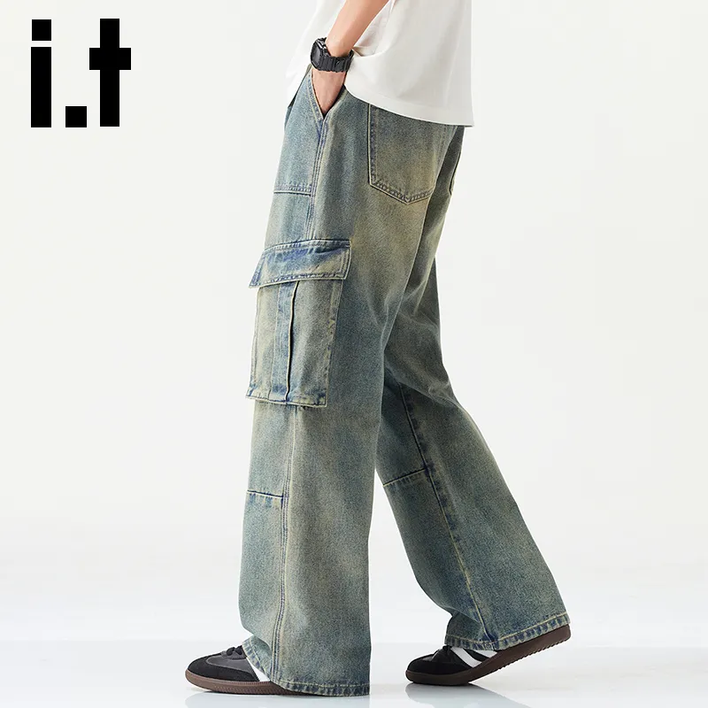 Izzue Cargo Pants Unisex Vintage Blue[Washed Distressed]-5