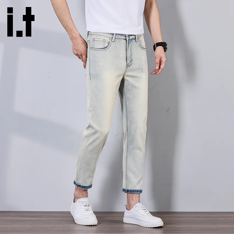 Izzue Jeans Unisex Cement Yellow Ankle Length-2