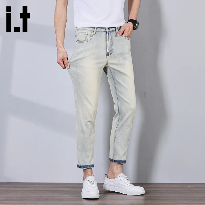 Izzue Jeans Unisex Cement Yellow Ankle Length-4