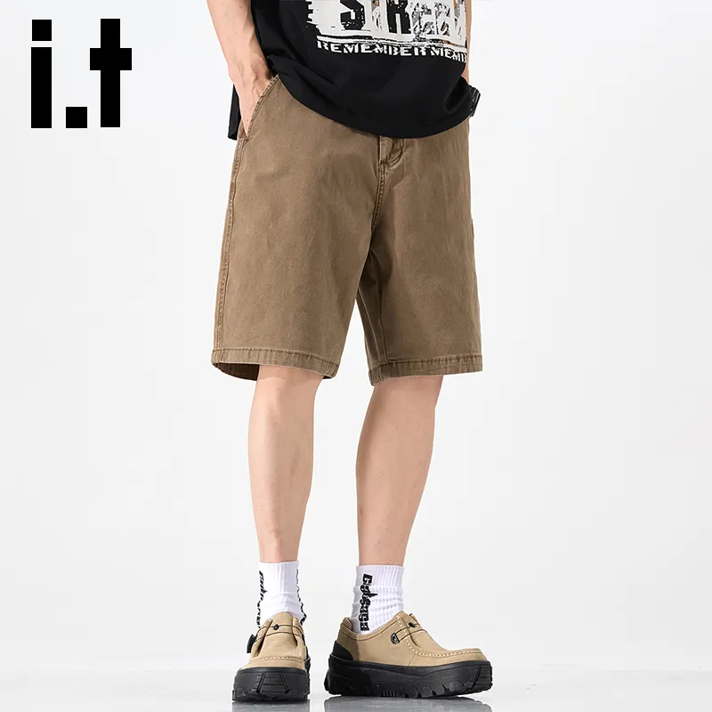 Izzue Denim Shorts Unisex Khaki-5