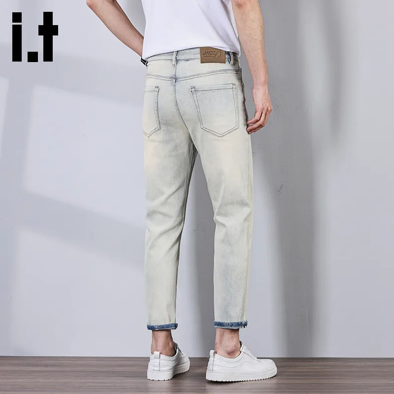 Izzue Jeans Unisex Cement Yellow Ankle Length-1
