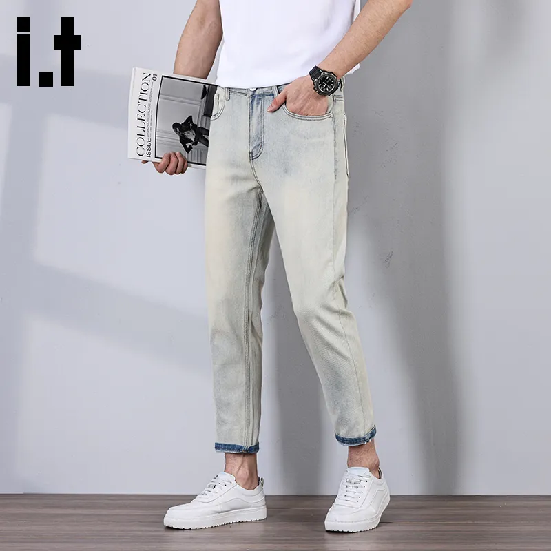 Izzue Jeans Unisex Cement Yellow Ankle Length-5