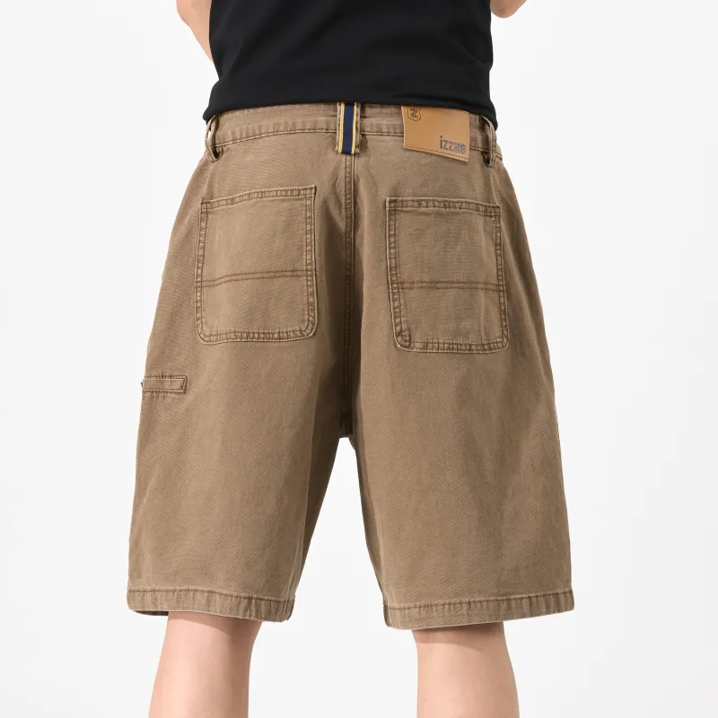 Izzue Denim Shorts Unisex Khaki-3