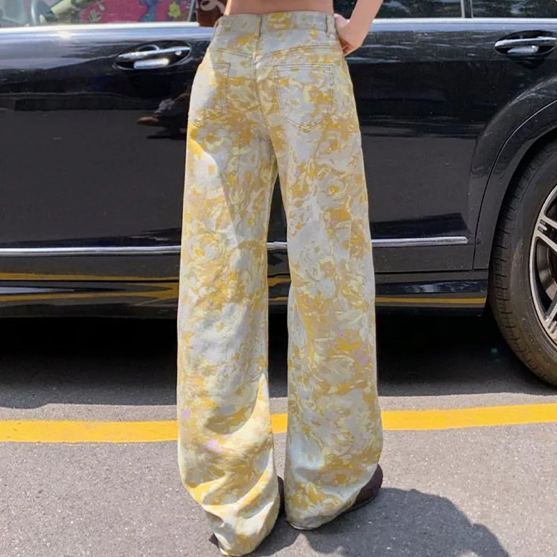 NRTR Jeans Women's Yellow Golden Floral-3