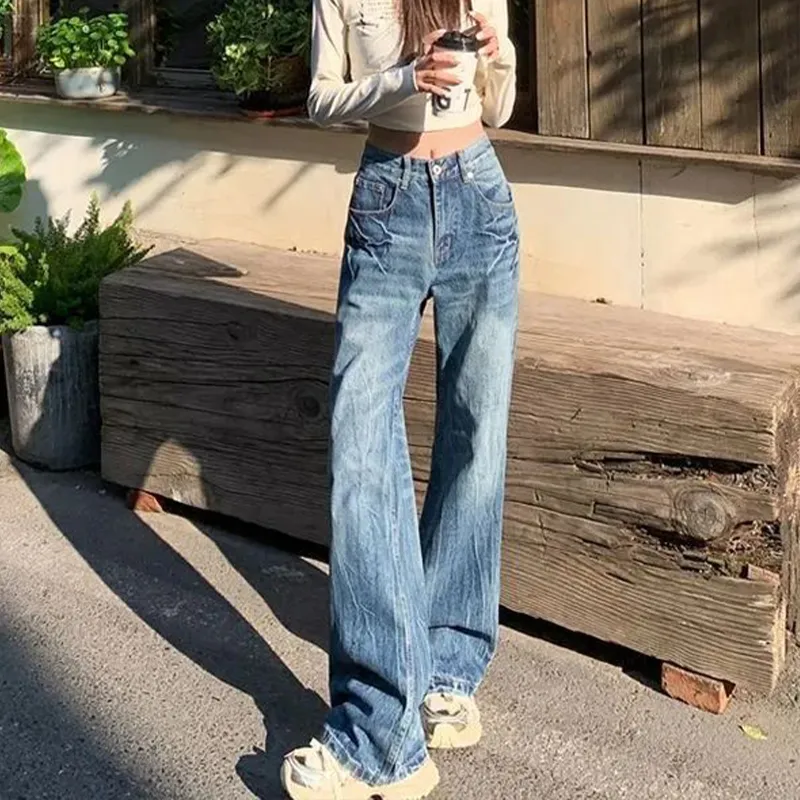 NRTR Low Rise Slim Fit Floor Length Loose Straight Jeans Women's-1