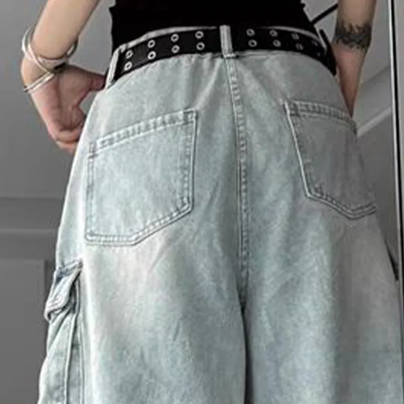 NRTR Seven Quarter Loose Fit Wide Leg Denim Shorts Women's-3