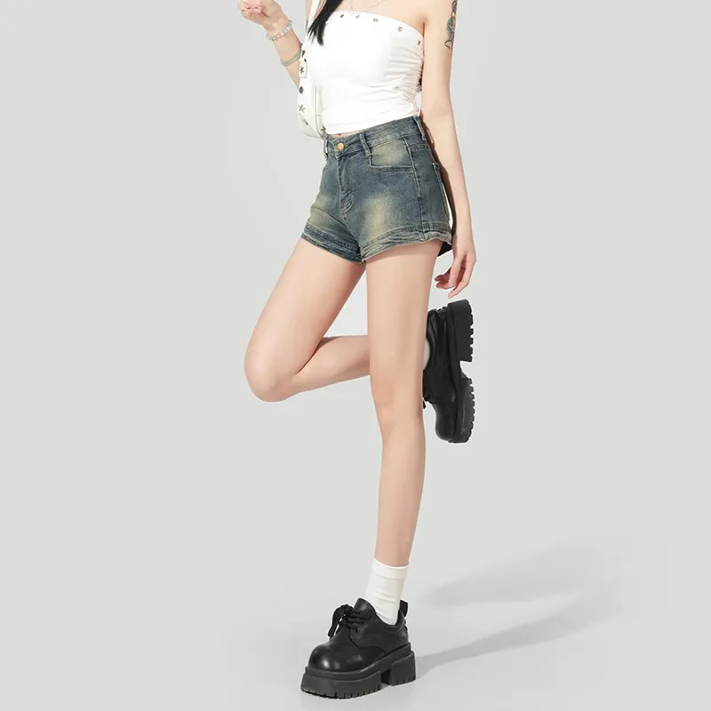 NRTR High Rise Slimming Flared Denim Shorts Women's-2