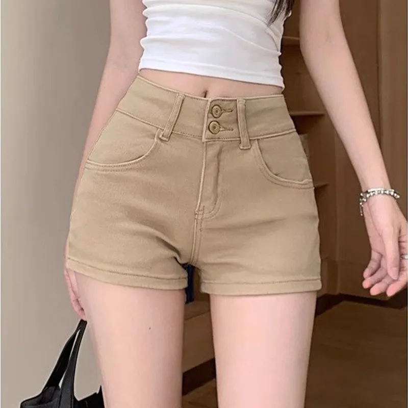 NRTR Low Rise Stretch Slimming Sheath Denim Shorts Women's-1