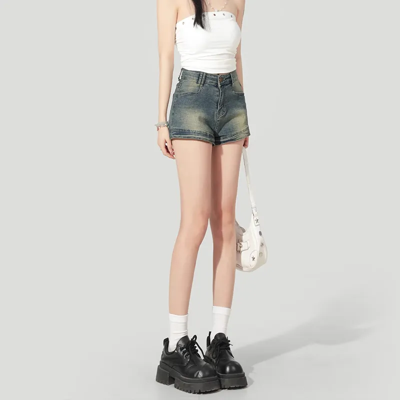 NRTR High Rise Slimming Flared Denim Shorts Women's-1