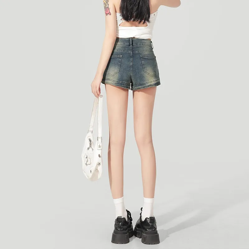 NRTR High Rise Slimming Flared Denim Shorts Women's-3