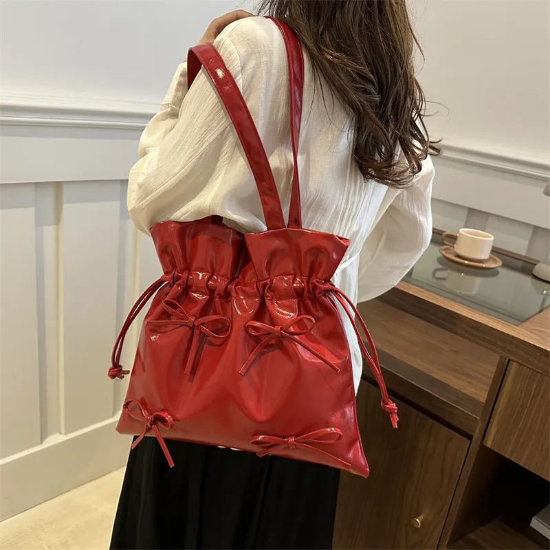 TOUTSEUL YOLO PU Tote Bag, Shoulder Bag Regular Women's White/Silver/Red/Black/Yellow-22