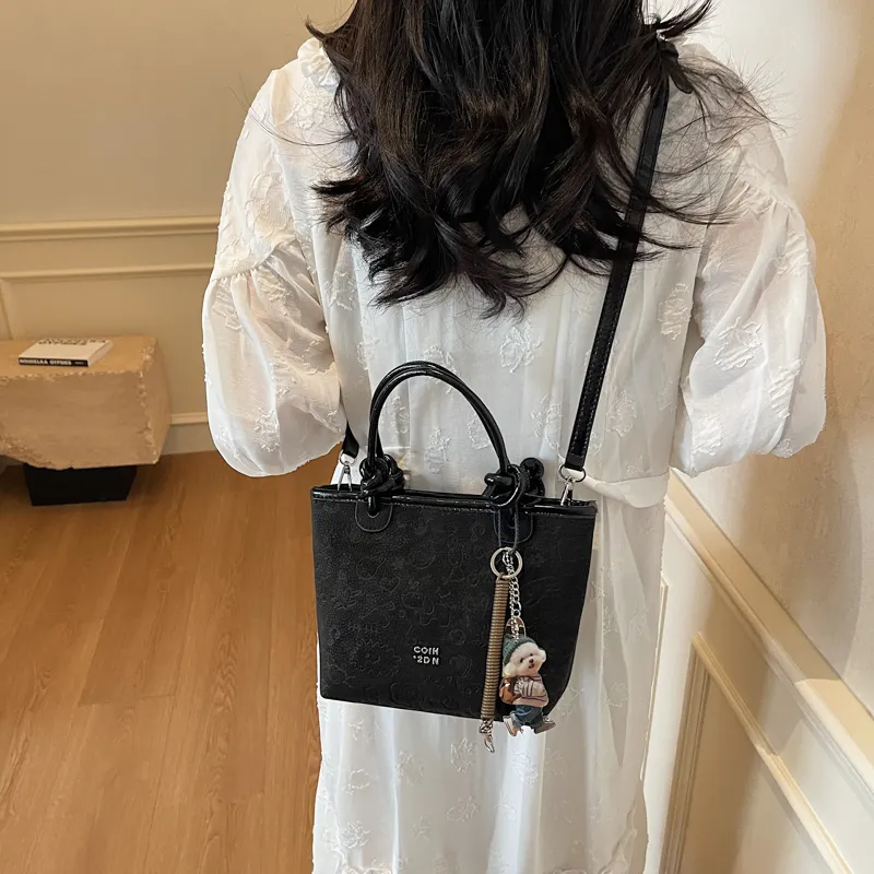 TOUTSEUL YOLO PU One Shoulder Handbag Women's Ecru/Coffee/Black-13
